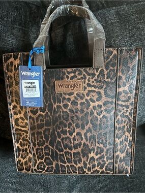 Wrangler Leopard Print Tote in Brown and Black